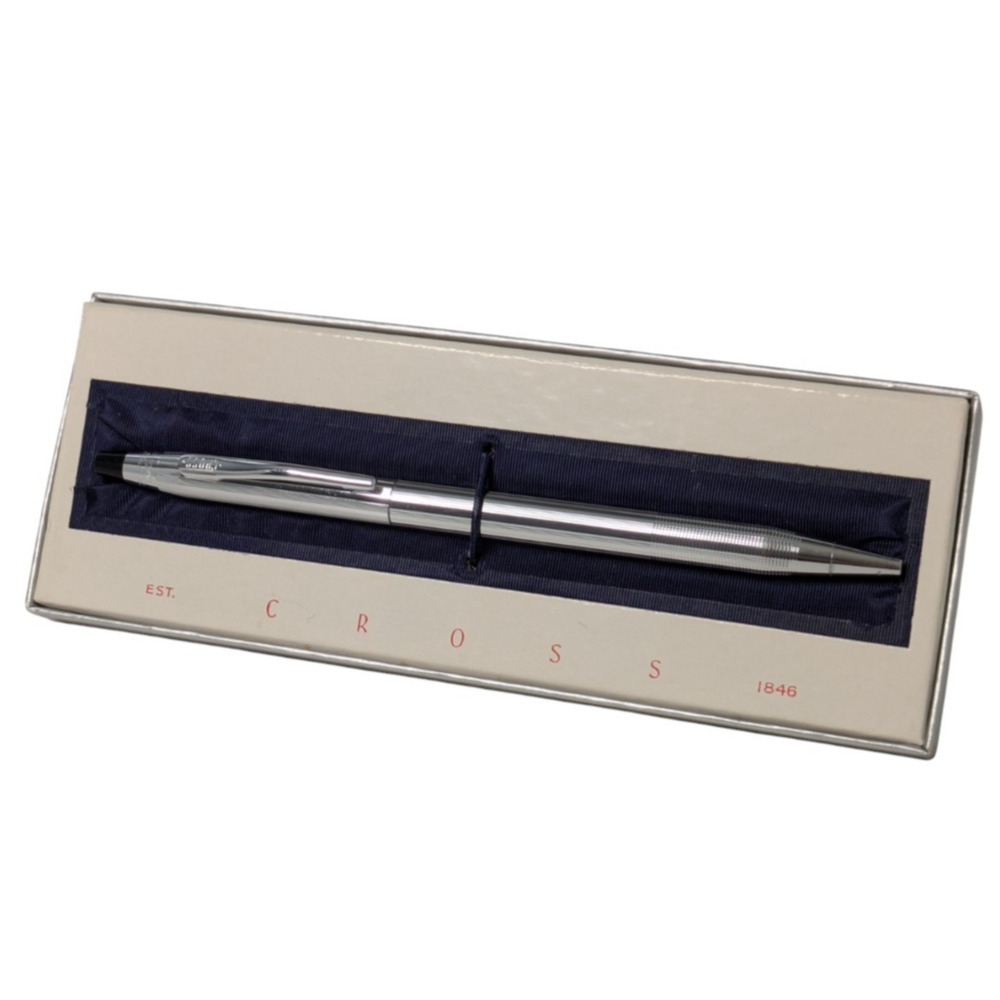 Vintage Cross Century No. 350 P Pen Chrome Pen in Box 1950s Rare Blue Ink